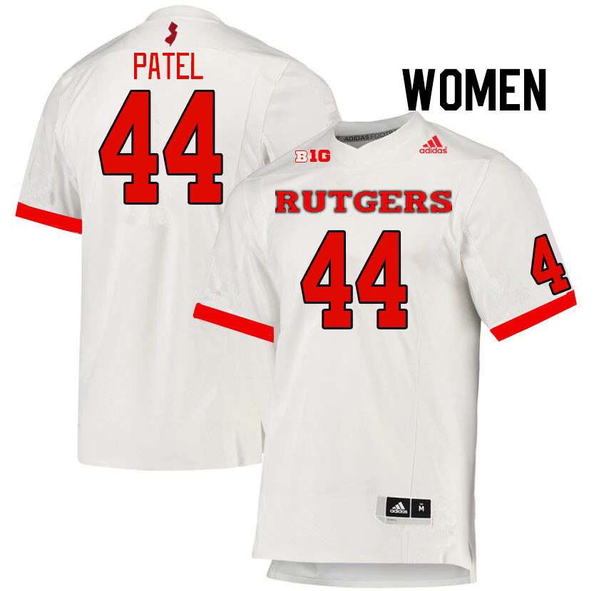Women #44 Jai Patel Rutgers Scarlet Knights College Football Jerseys Stitched Sale-White - Click Image to Close